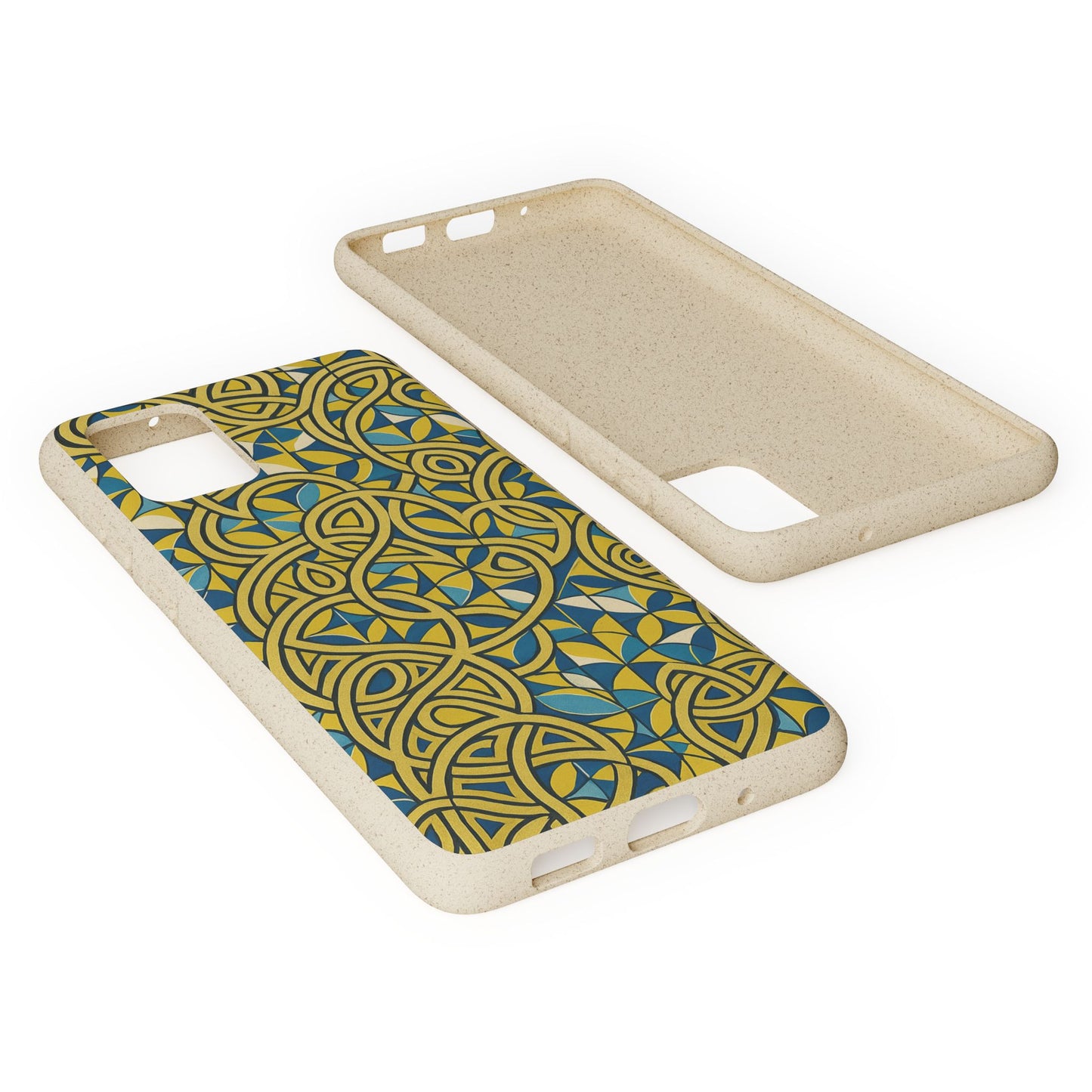 Yellow & Blue Abstract Doodle - Biodegradable Case