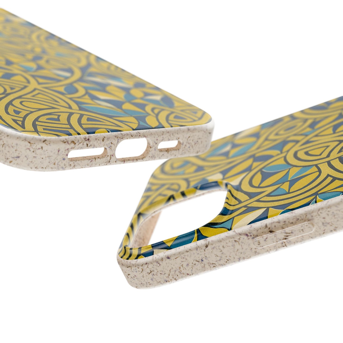 Yellow & Blue Abstract Doodle - Biodegradable Case