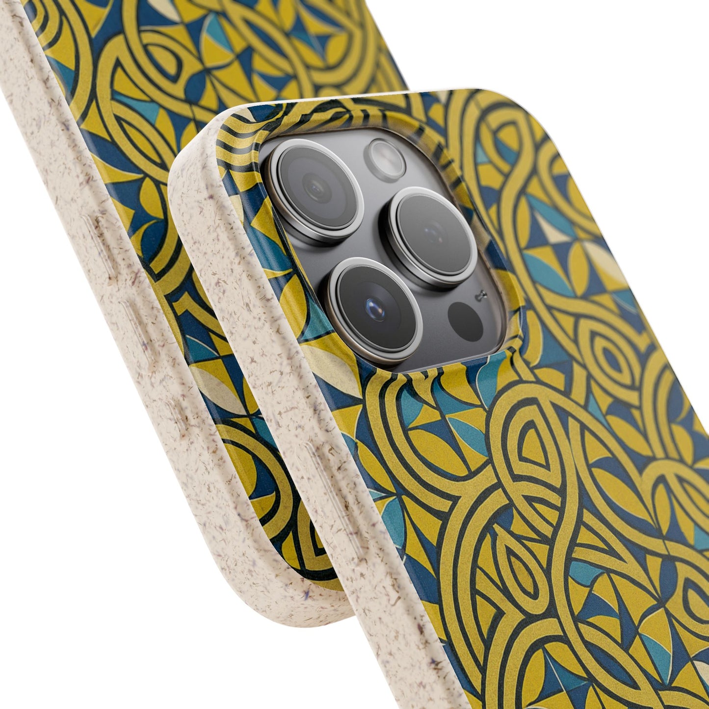 Yellow & Blue Abstract Doodle - Biodegradable Case