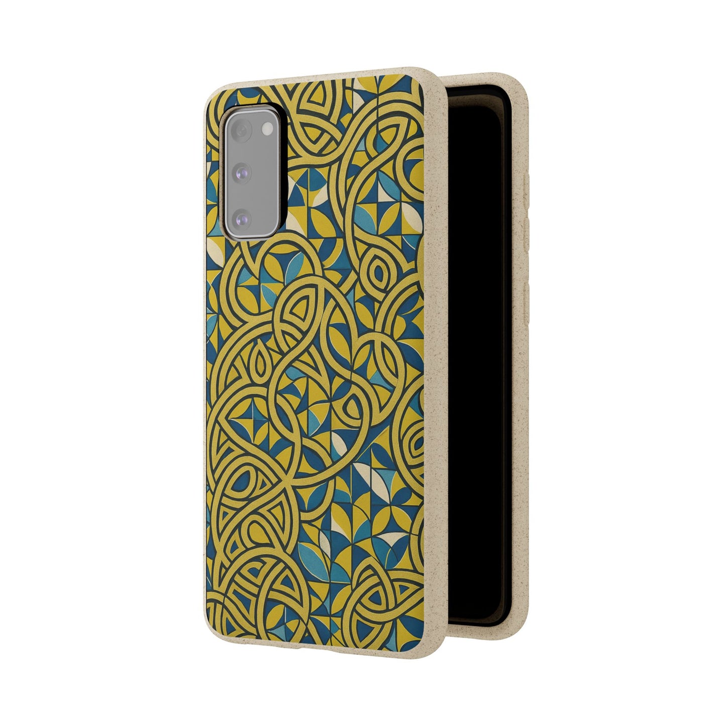 Yellow & Blue Abstract Doodle - Biodegradable Case