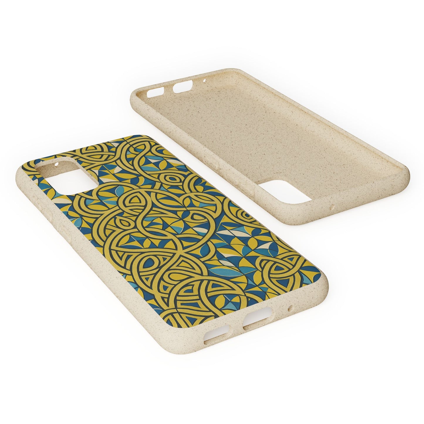 Yellow & Blue Abstract Doodle - Biodegradable Case