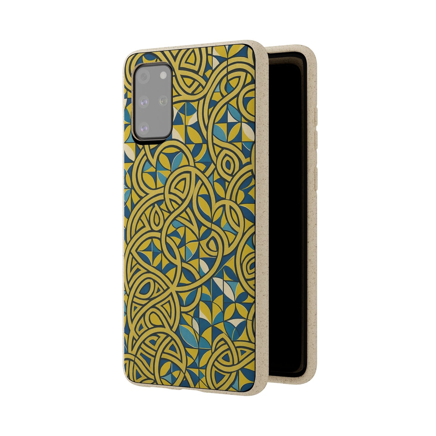 Yellow & Blue Abstract Doodle - Biodegradable Case