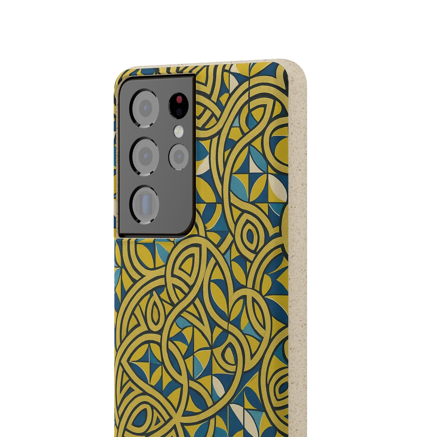 Yellow & Blue Abstract Doodle - Biodegradable Case