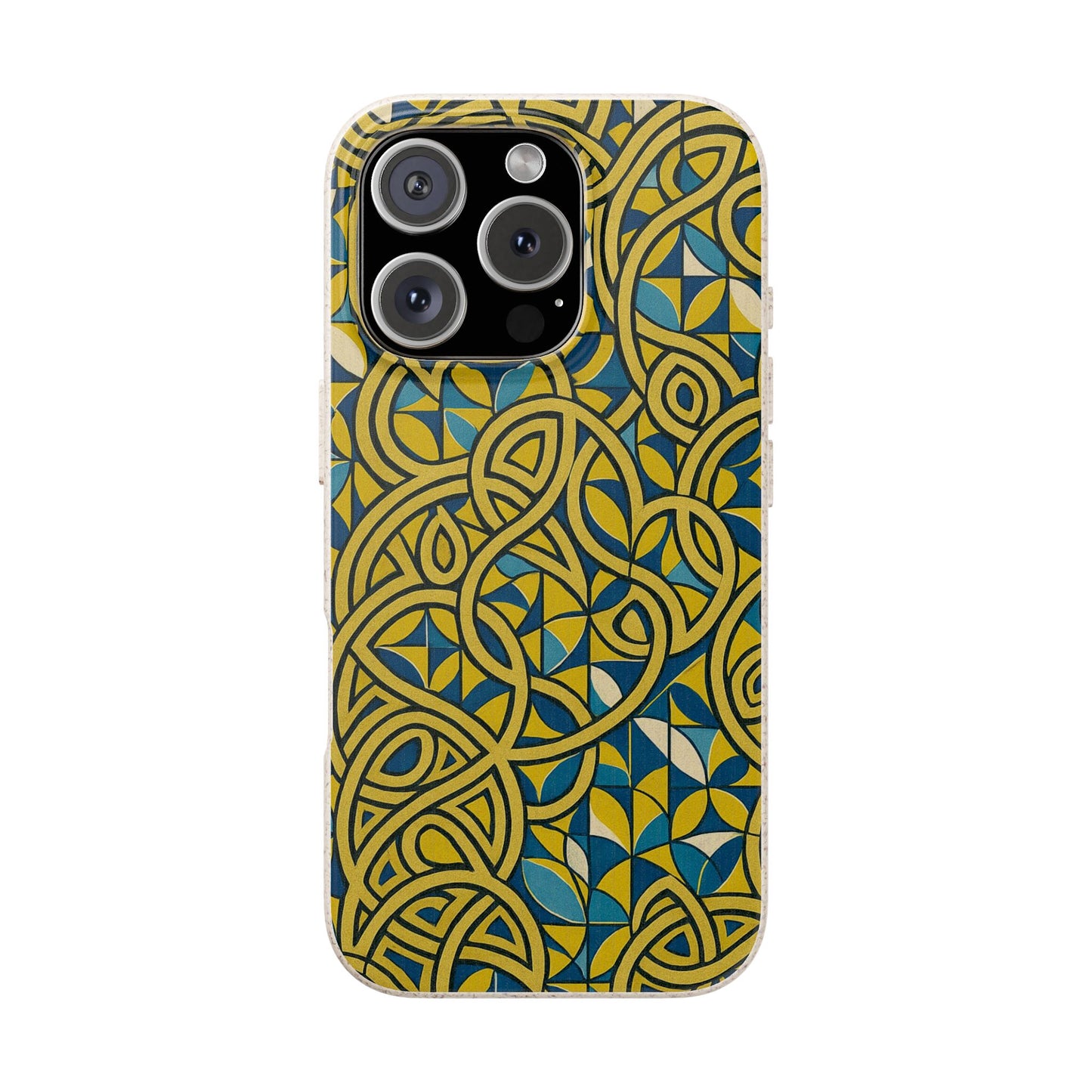 Yellow & Blue Abstract Doodle - Biodegradable Case