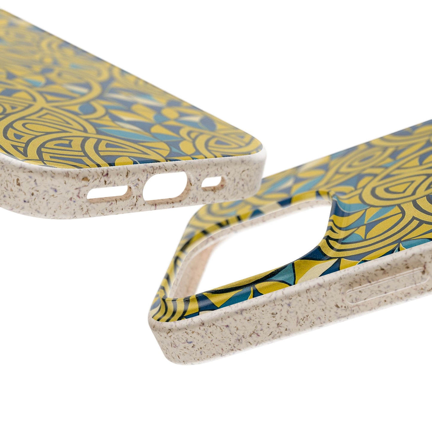 Yellow & Blue Abstract Doodle - Biodegradable Case