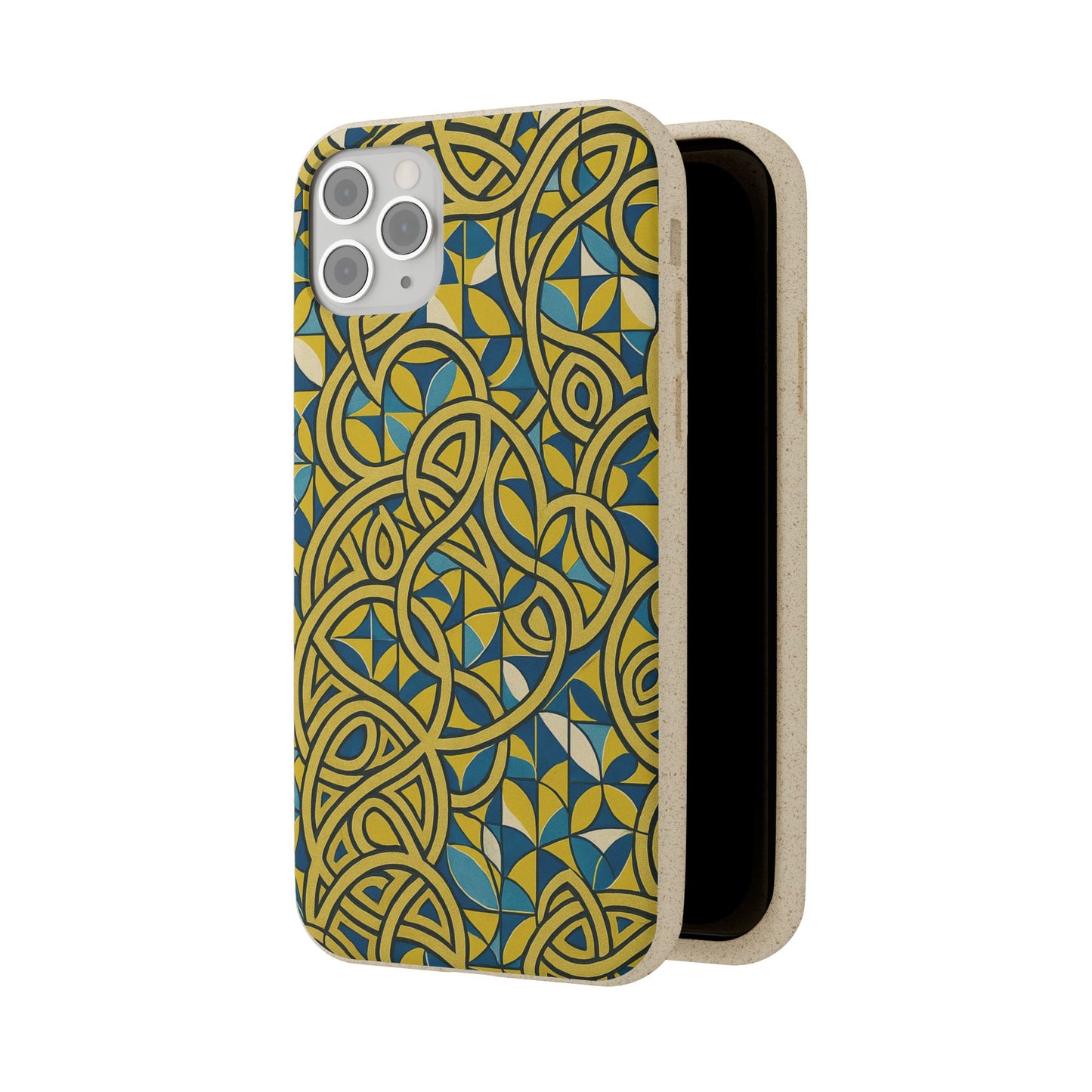 Yellow & Blue Abstract Doodle - Biodegradable Case