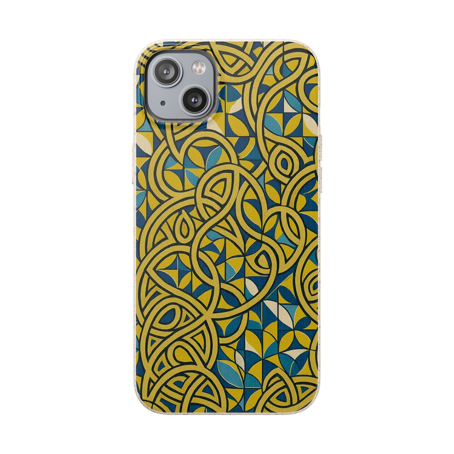 Yellow & Blue Abstract Doodle - Biodegradable Case