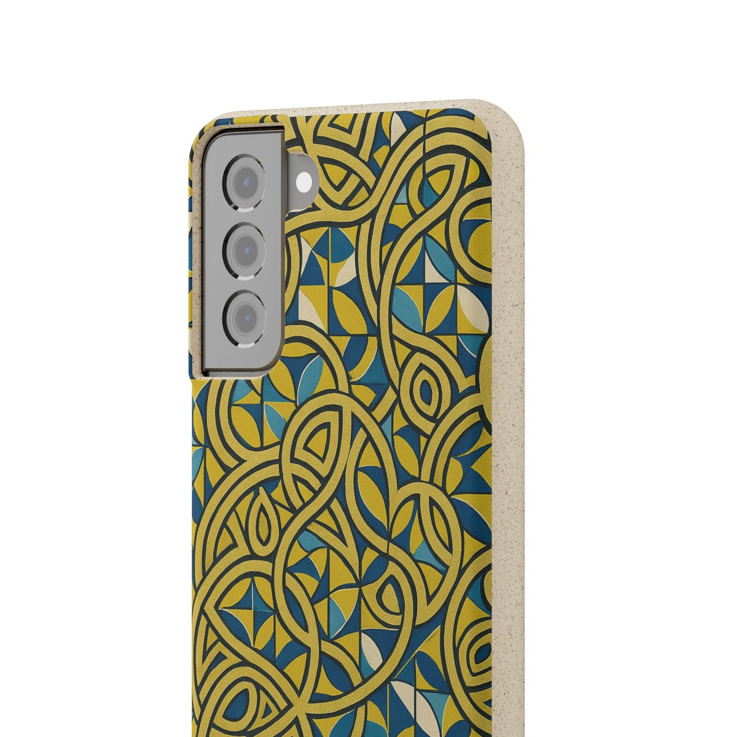 Yellow & Blue Abstract Doodle - Biodegradable Case