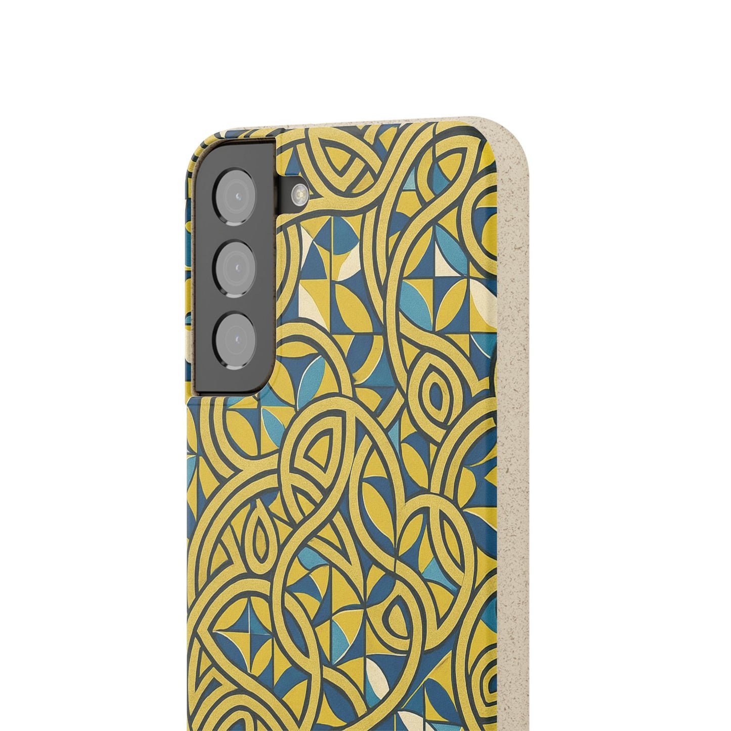 Yellow & Blue Abstract Doodle - Biodegradable Case