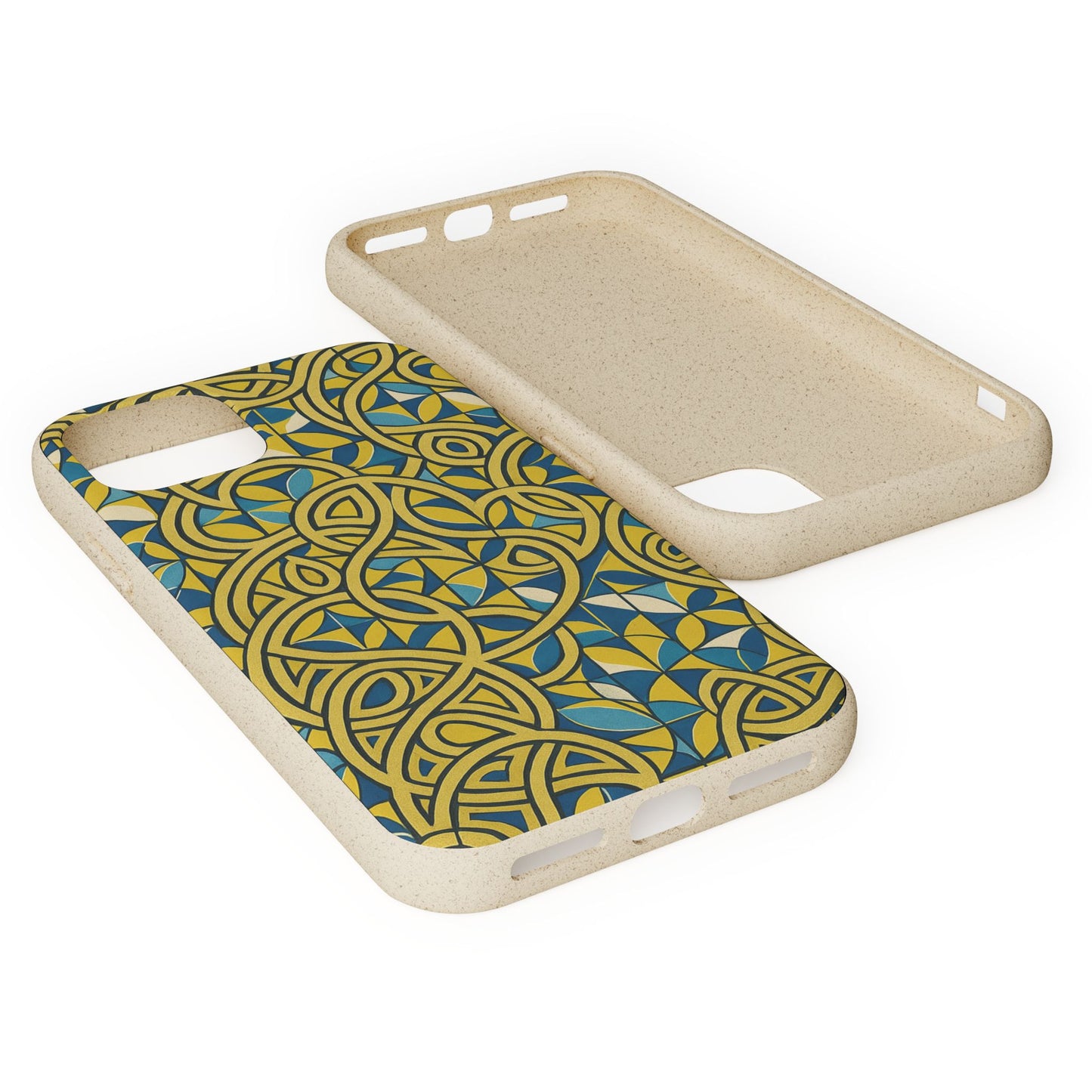 Yellow & Blue Abstract Doodle - Biodegradable Case