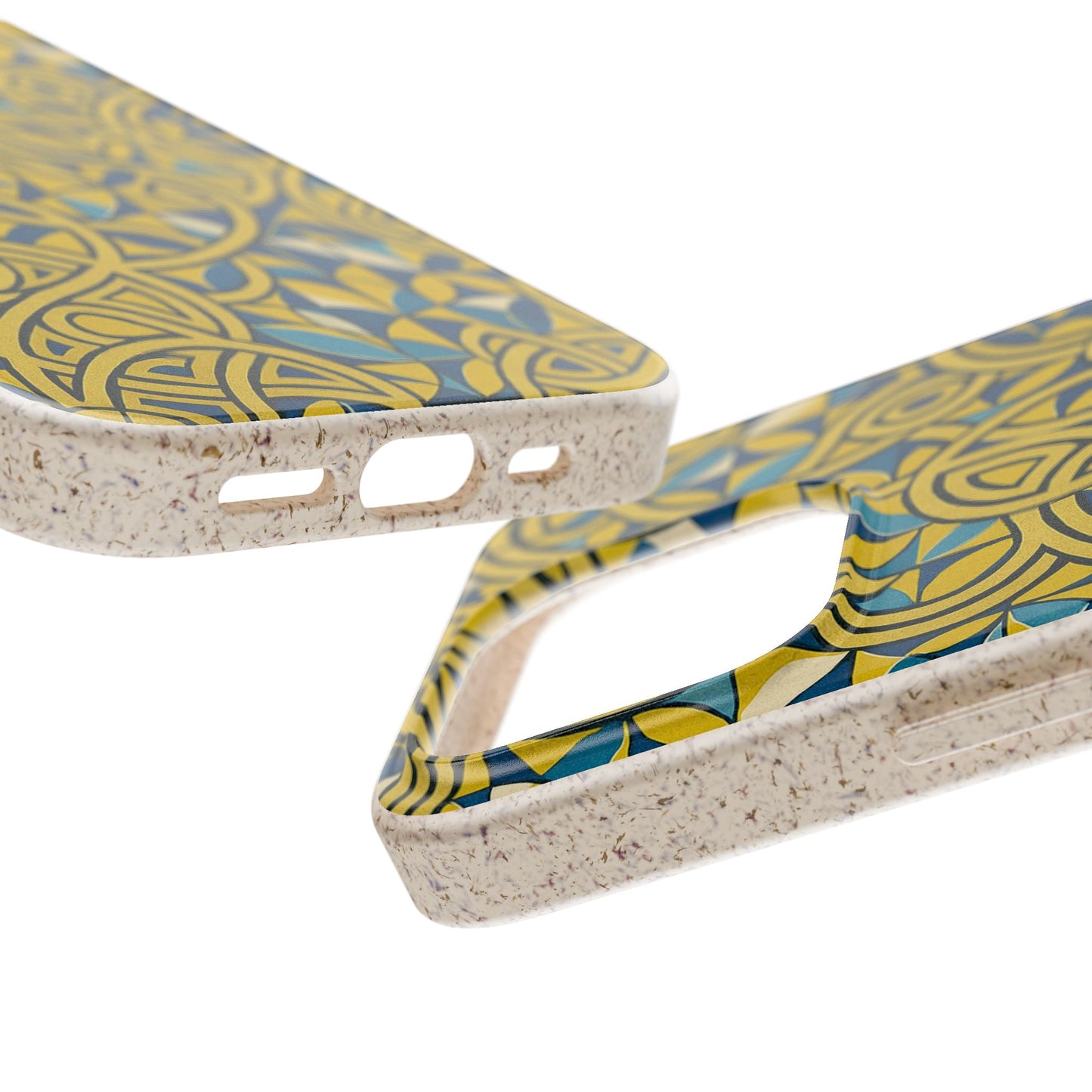 Yellow & Blue Abstract Doodle - Biodegradable Case