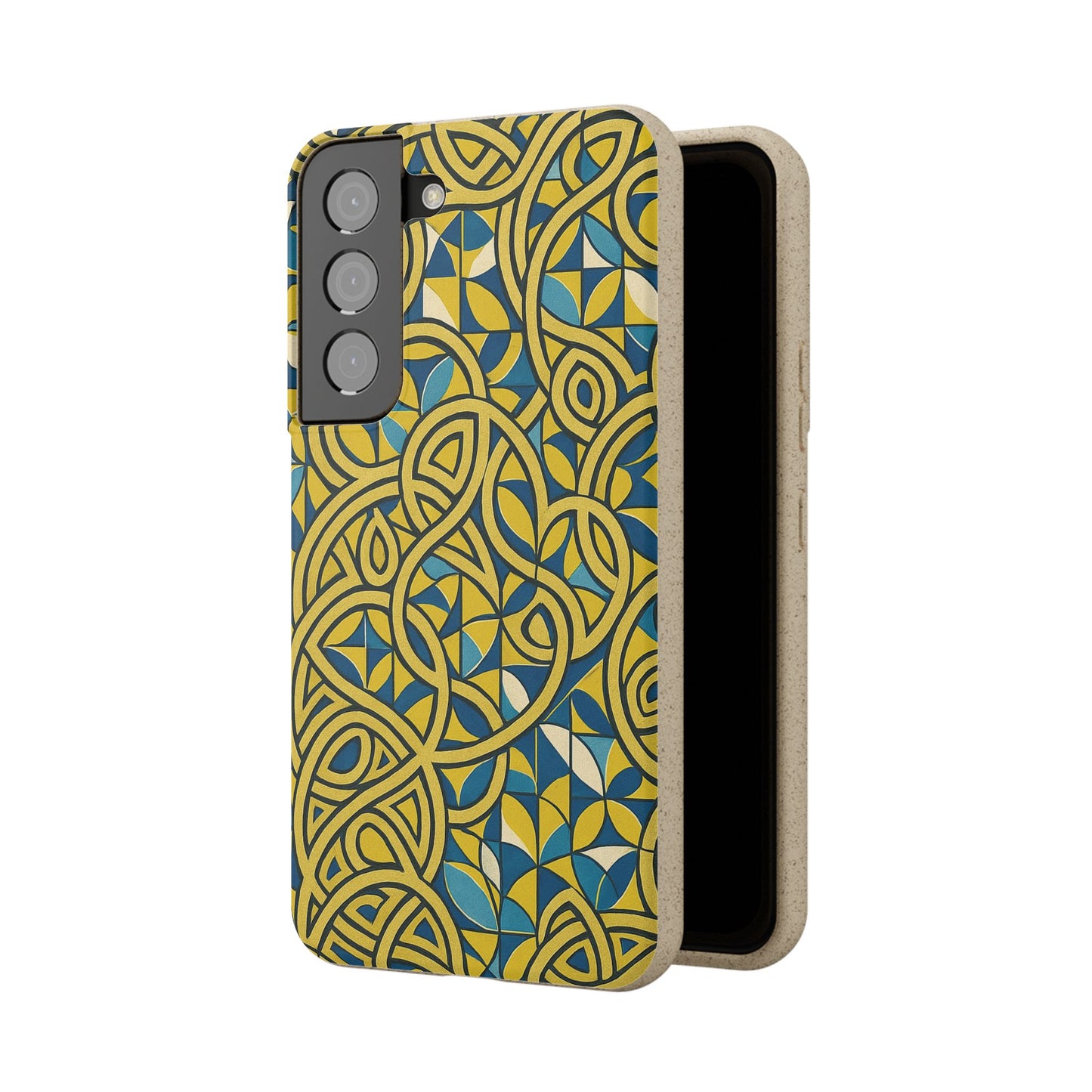 Yellow & Blue Abstract Doodle - Biodegradable Case