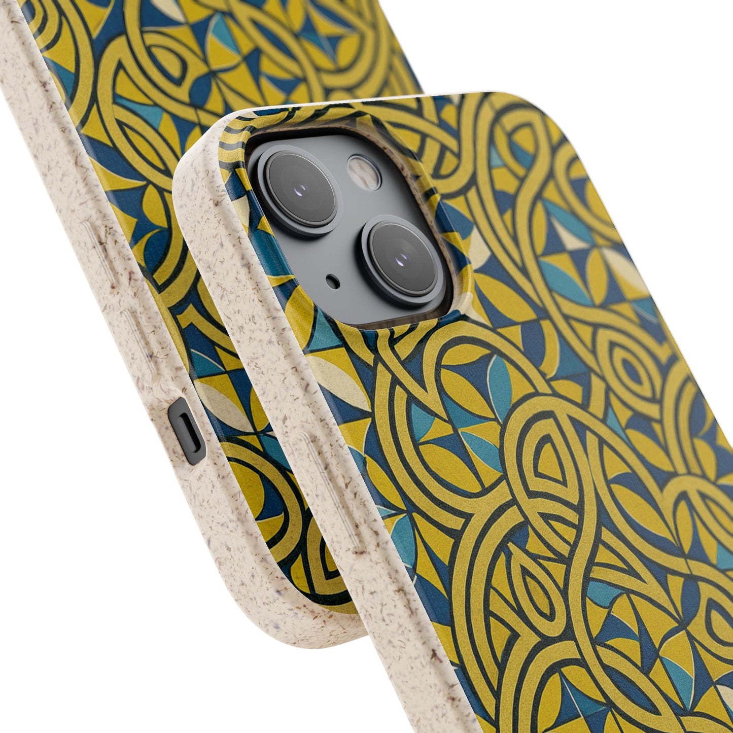 Yellow & Blue Abstract Doodle - Biodegradable Case