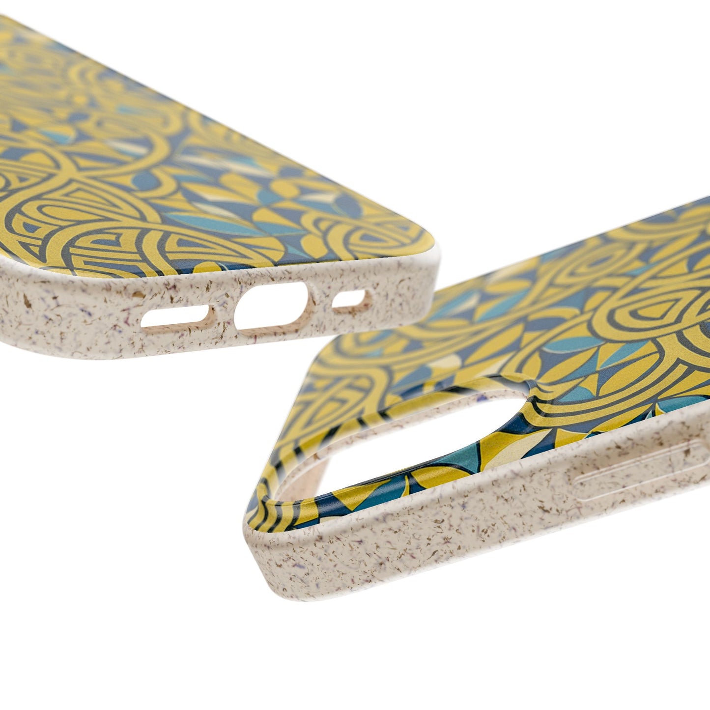 Yellow & Blue Abstract Doodle - Biodegradable Case