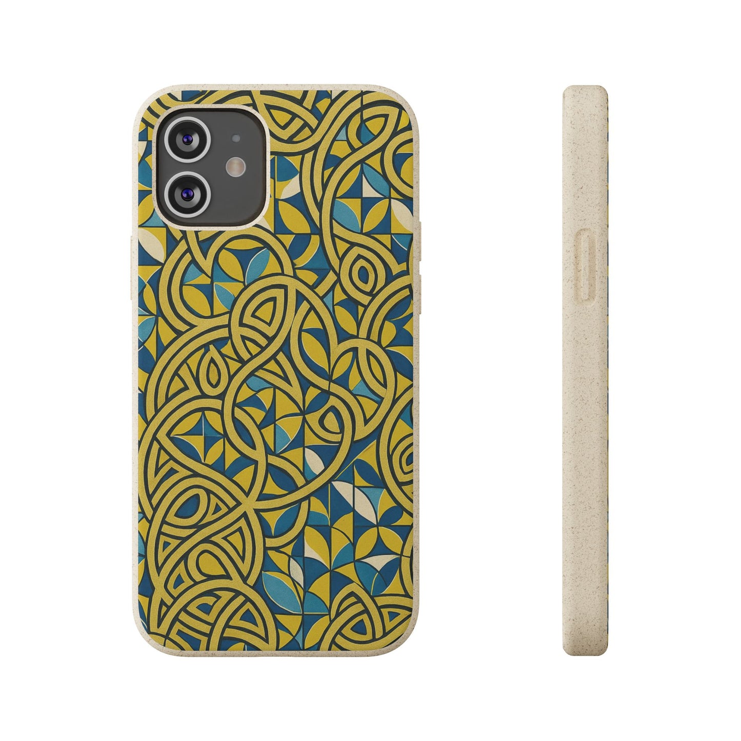 Yellow & Blue Abstract Doodle - Biodegradable Case