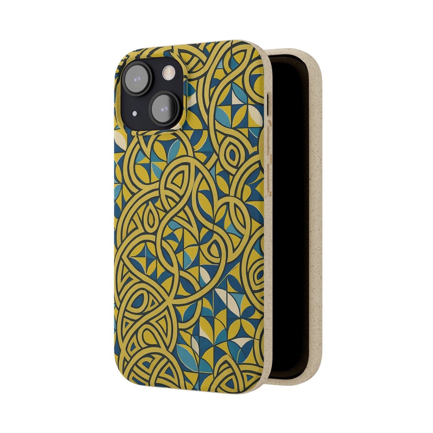 Yellow & Blue Abstract Doodle - Biodegradable Case
