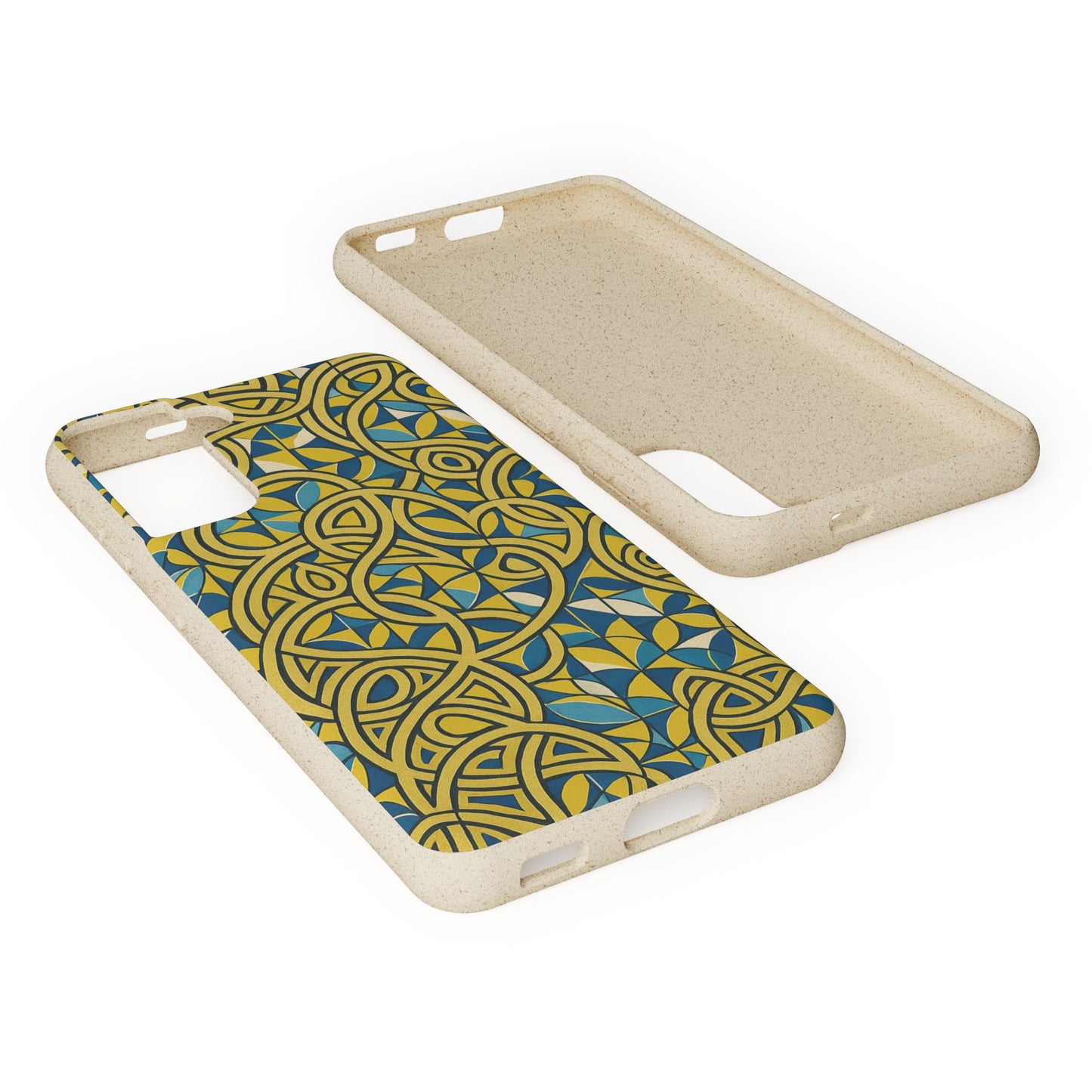 Yellow & Blue Abstract Doodle - Biodegradable Case
