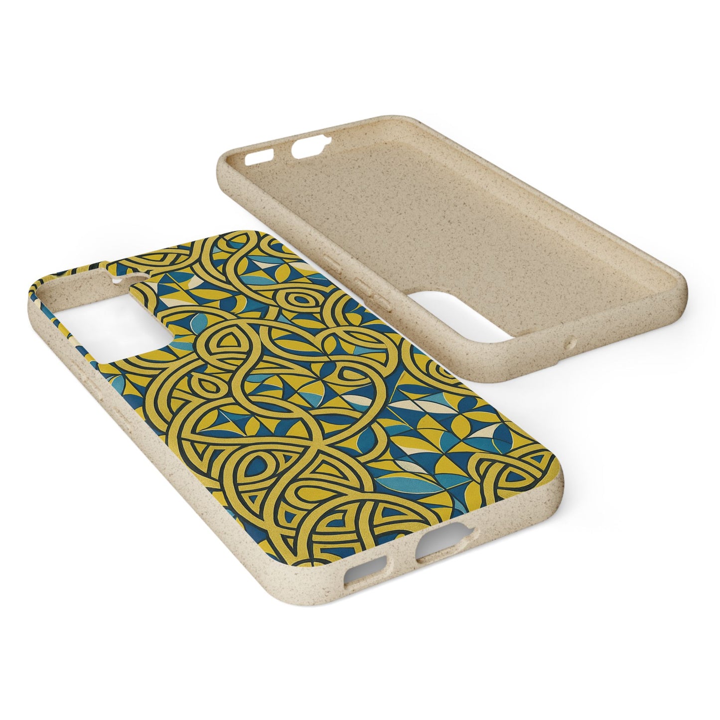 Yellow & Blue Abstract Doodle - Biodegradable Case