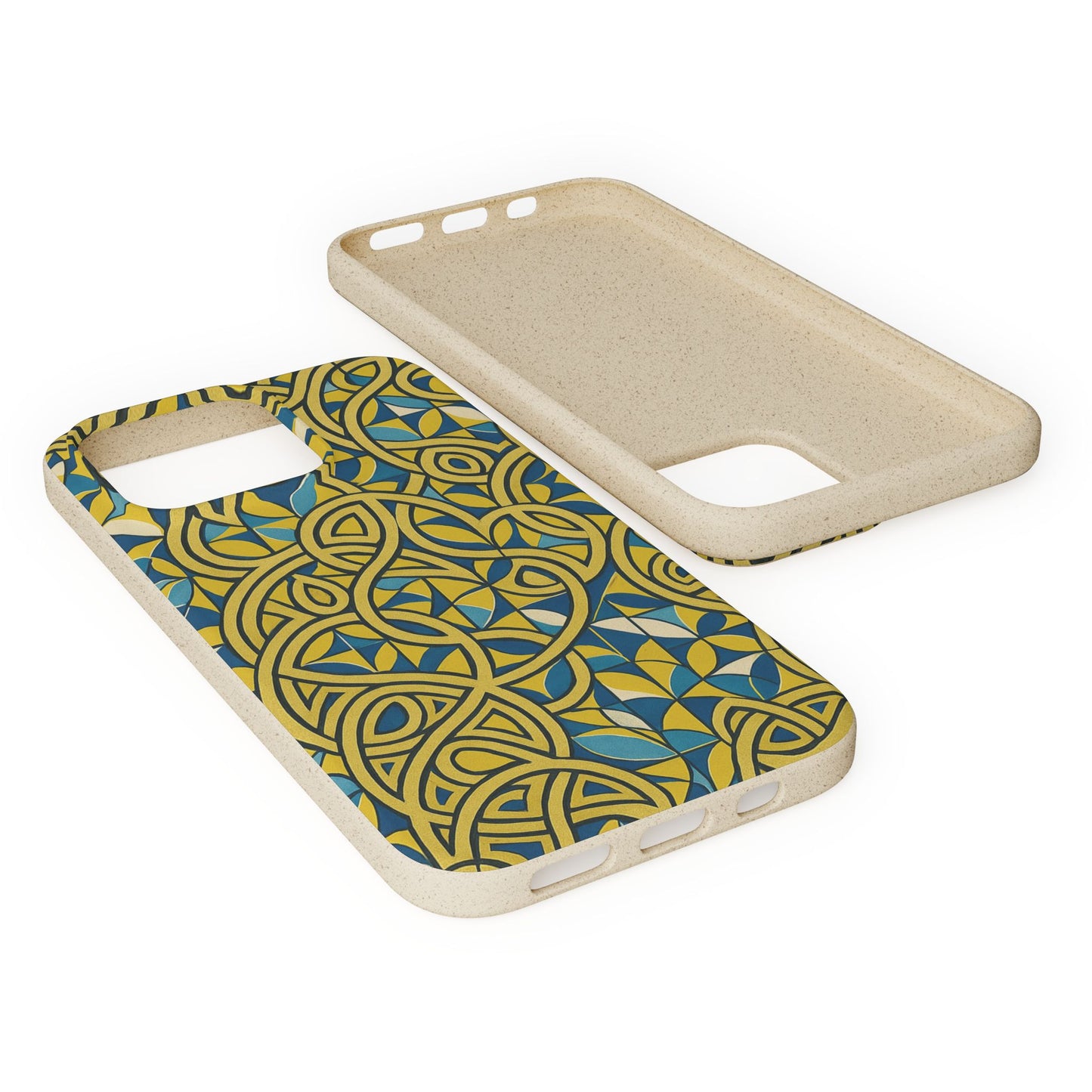 Yellow & Blue Abstract Doodle - Biodegradable Case