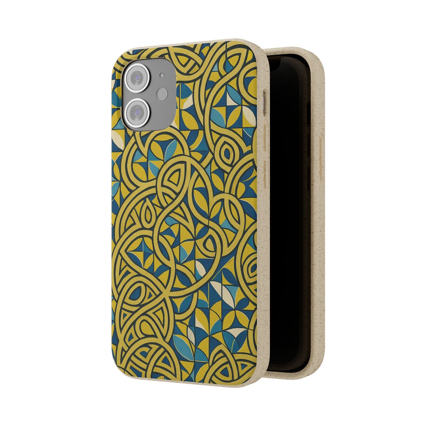Yellow & Blue Abstract Doodle - Biodegradable Case