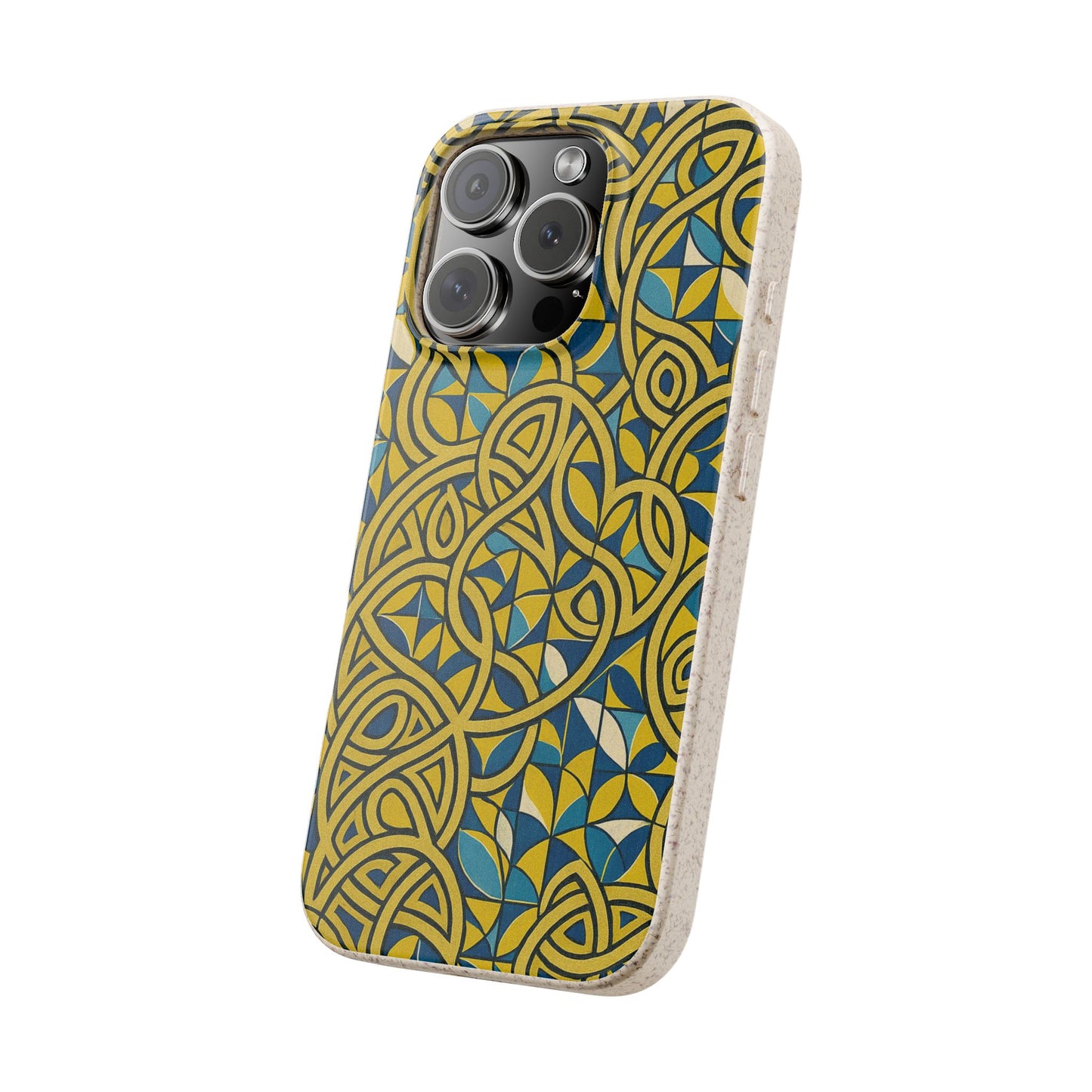 Yellow & Blue Abstract Doodle - Biodegradable Case