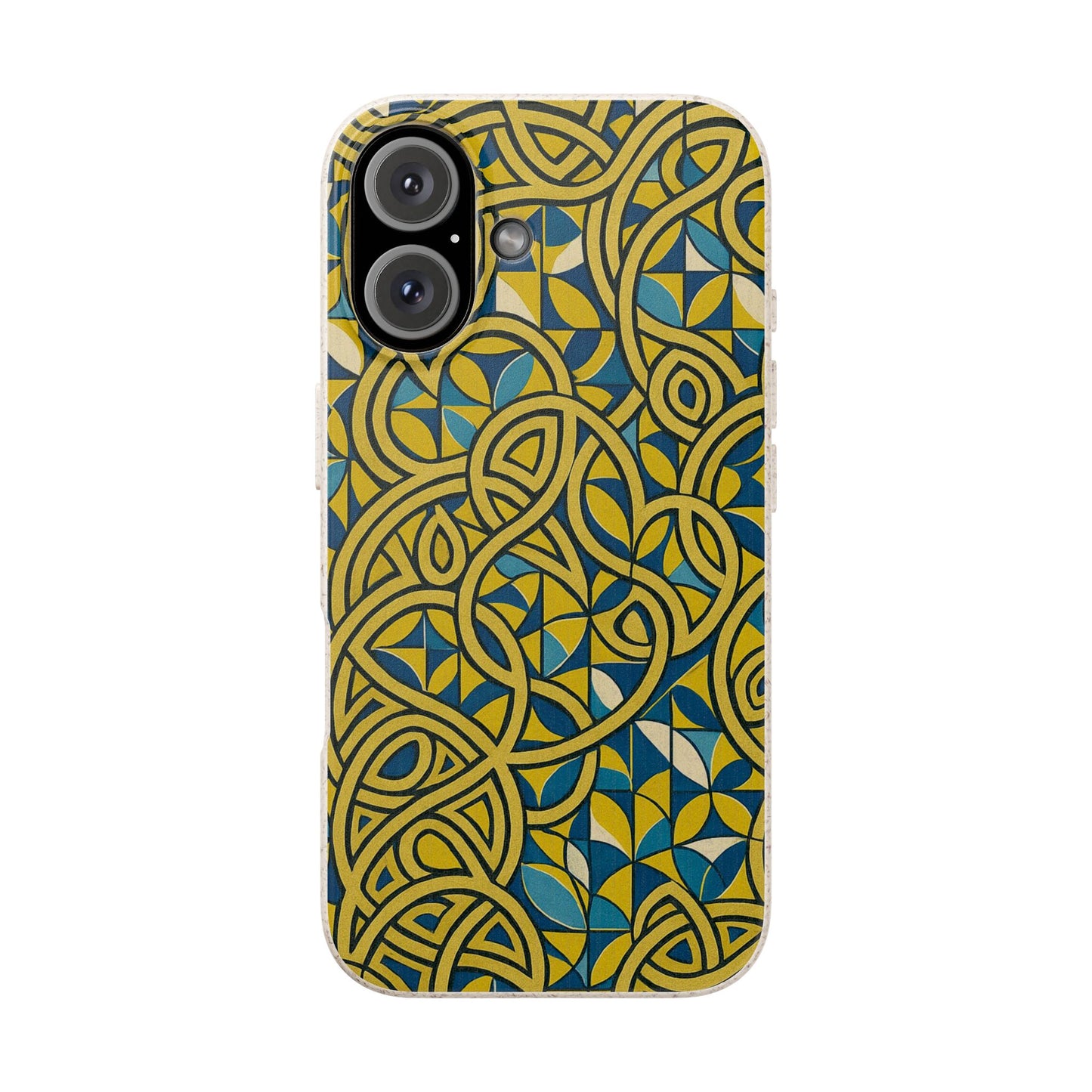 Yellow & Blue Abstract Doodle - Biodegradable Case
