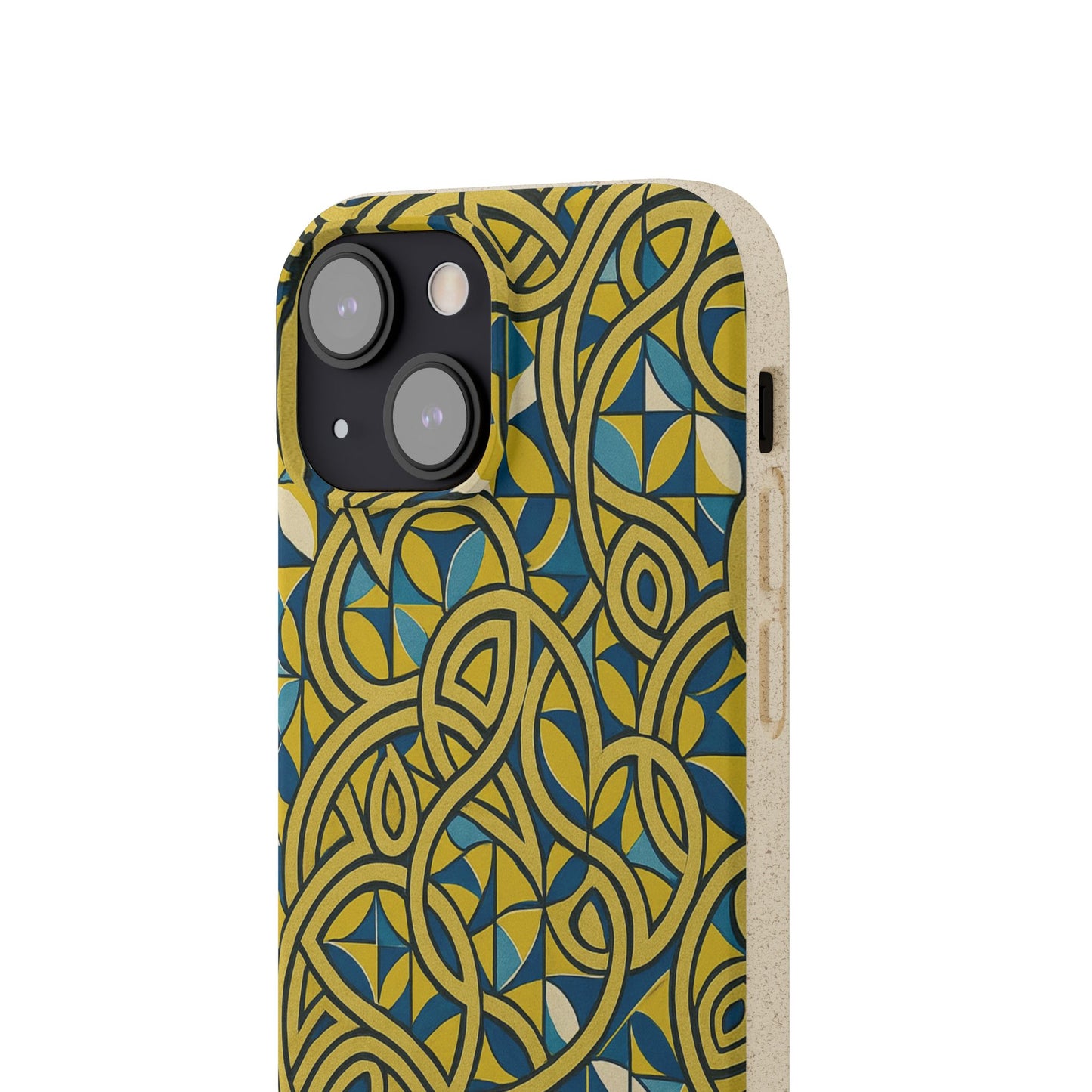 Yellow & Blue Abstract Doodle - Biodegradable Case
