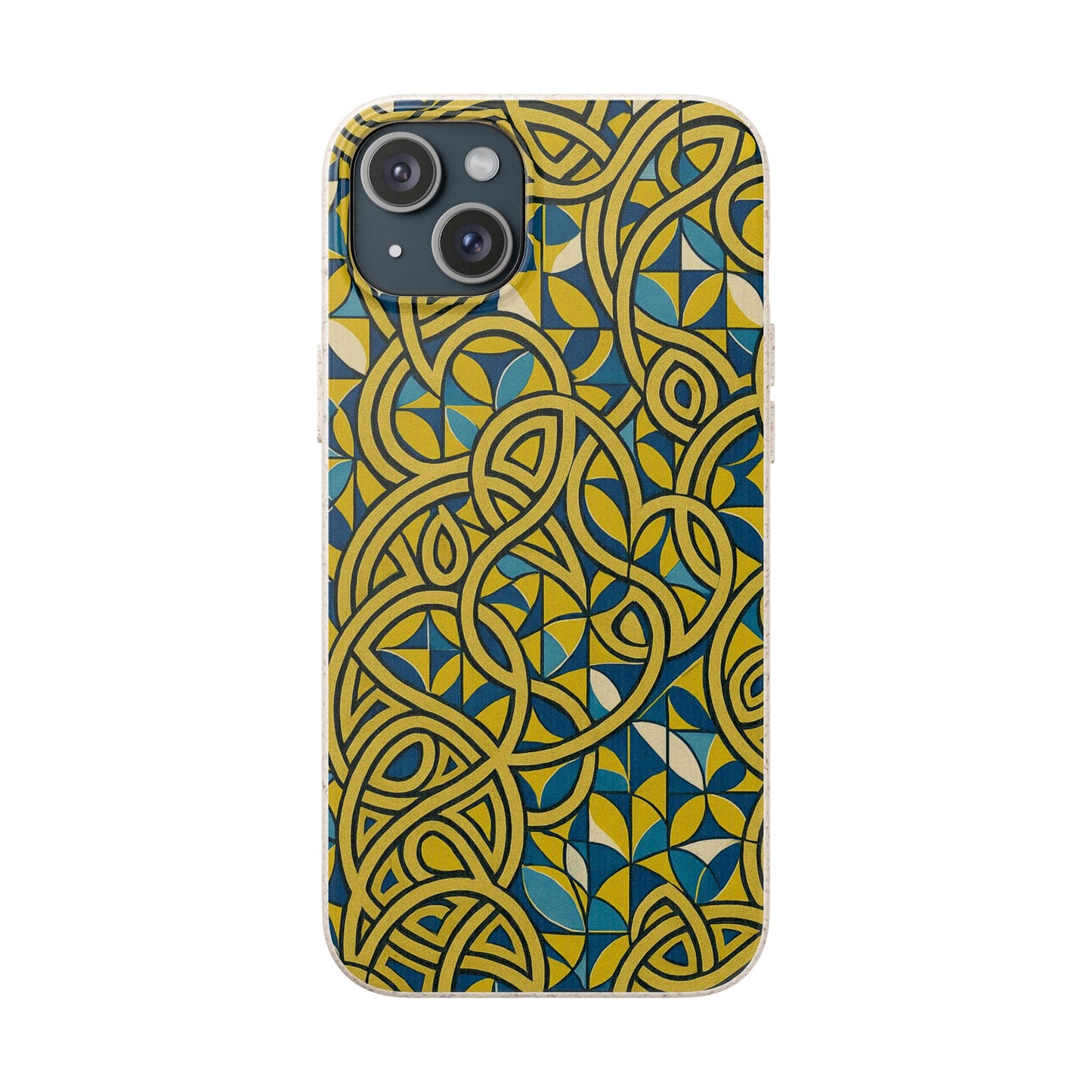 Yellow & Blue Abstract Doodle - Biodegradable Case