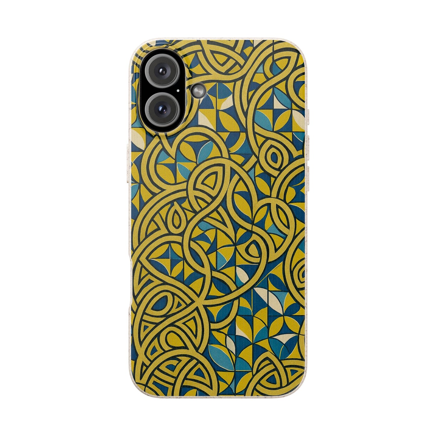 Yellow & Blue Abstract Doodle - Biodegradable Case