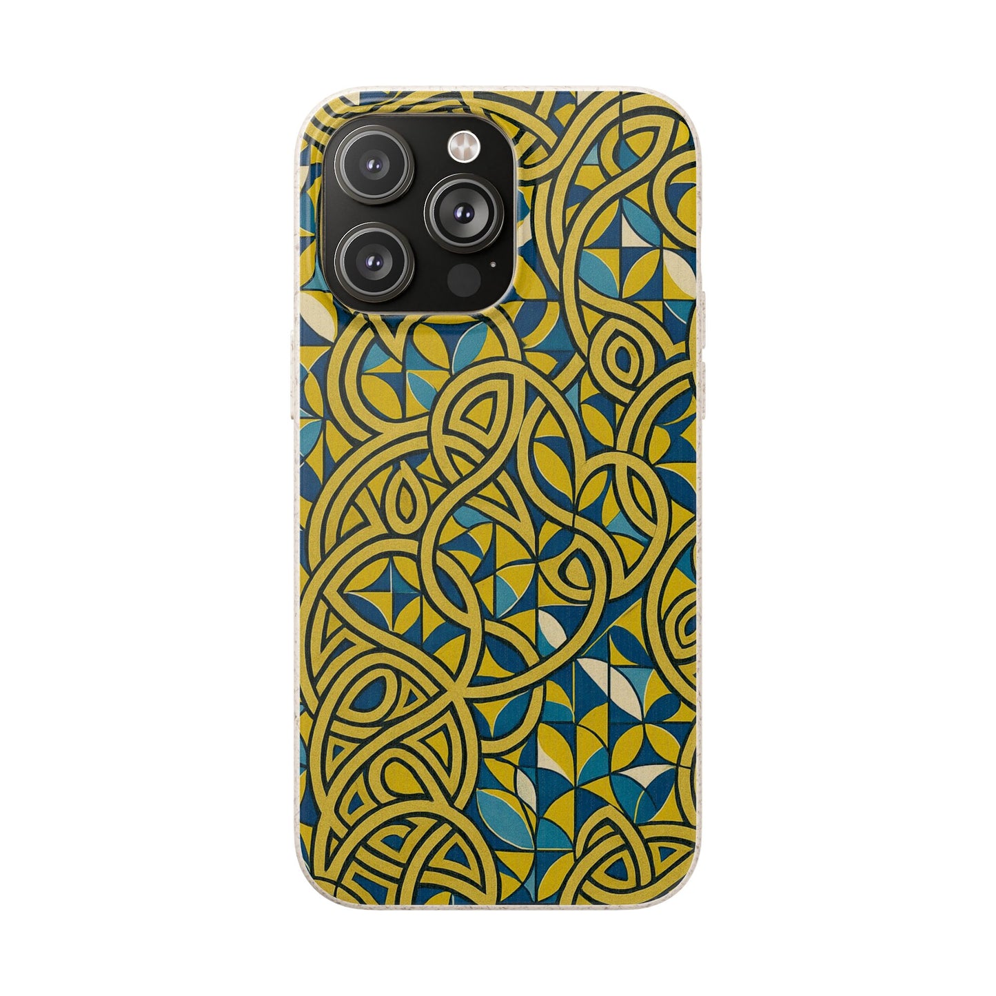 Yellow & Blue Abstract Doodle - Biodegradable Case