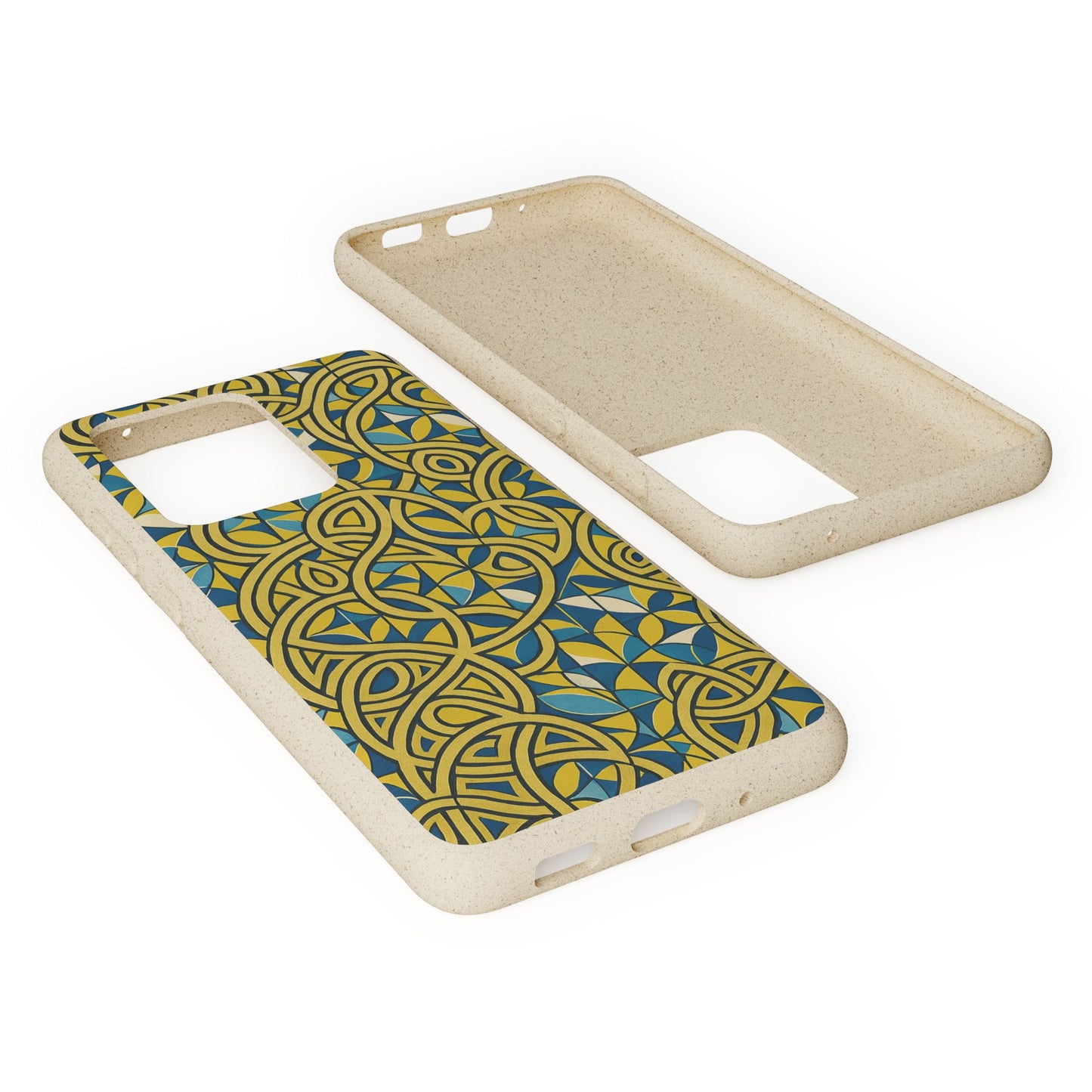 Yellow & Blue Abstract Doodle - Biodegradable Case