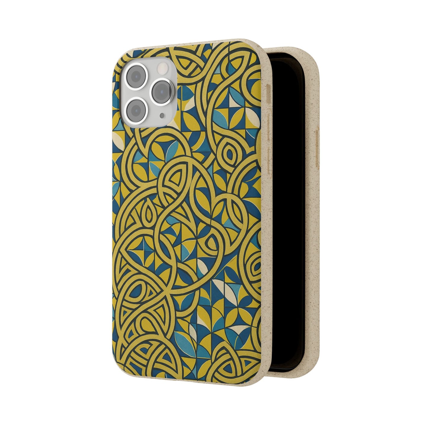 Yellow & Blue Abstract Doodle - Biodegradable Case