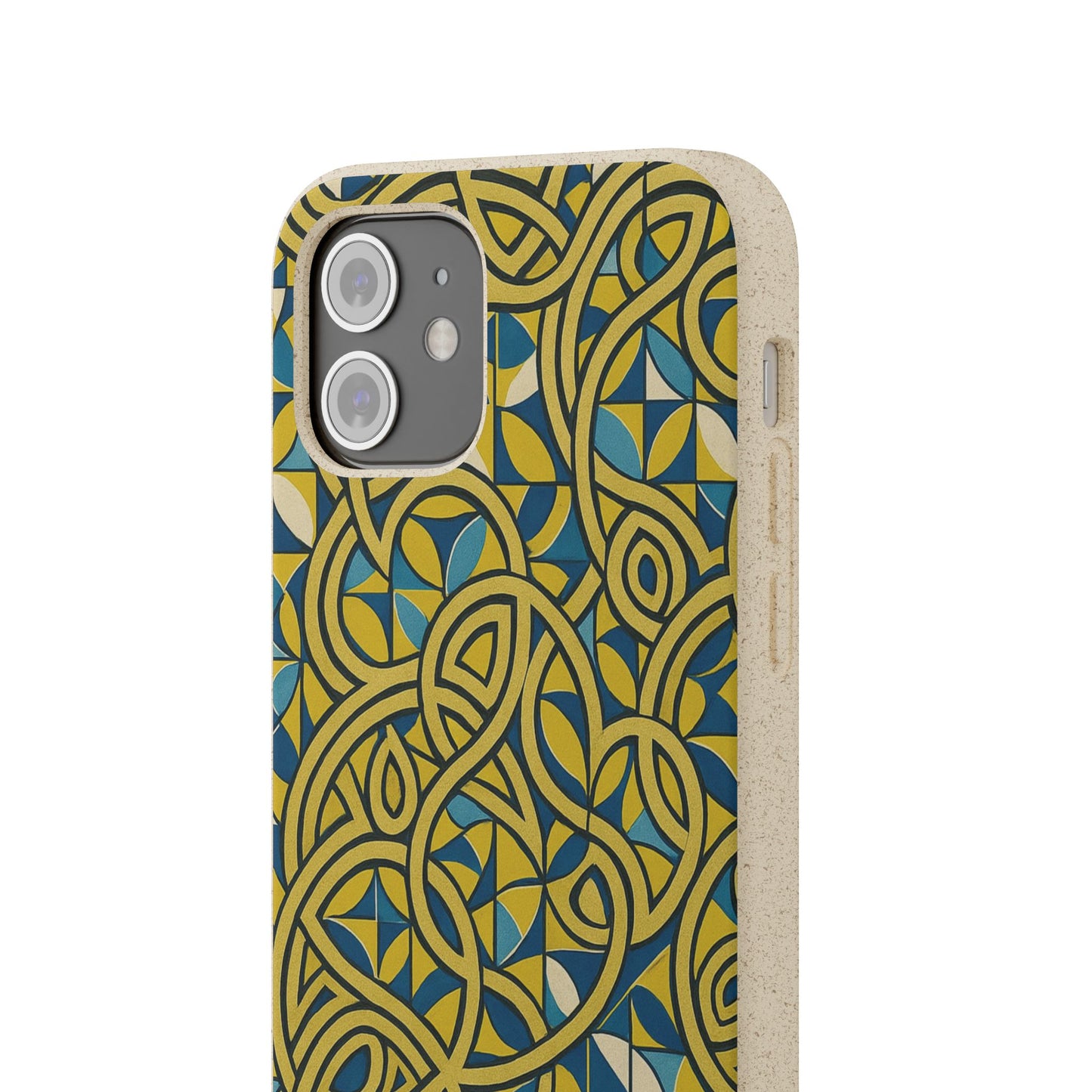 Yellow & Blue Abstract Doodle - Biodegradable Case