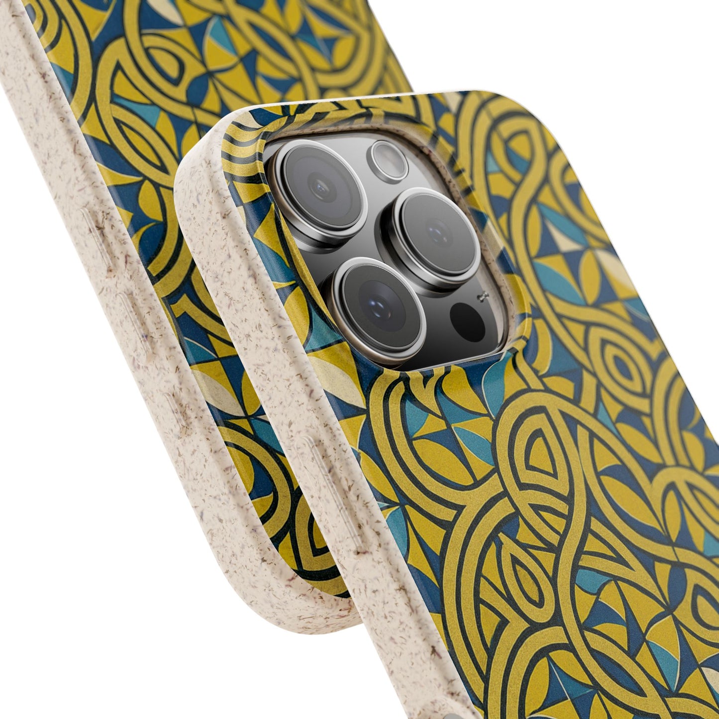 Yellow & Blue Abstract Doodle - Biodegradable Case