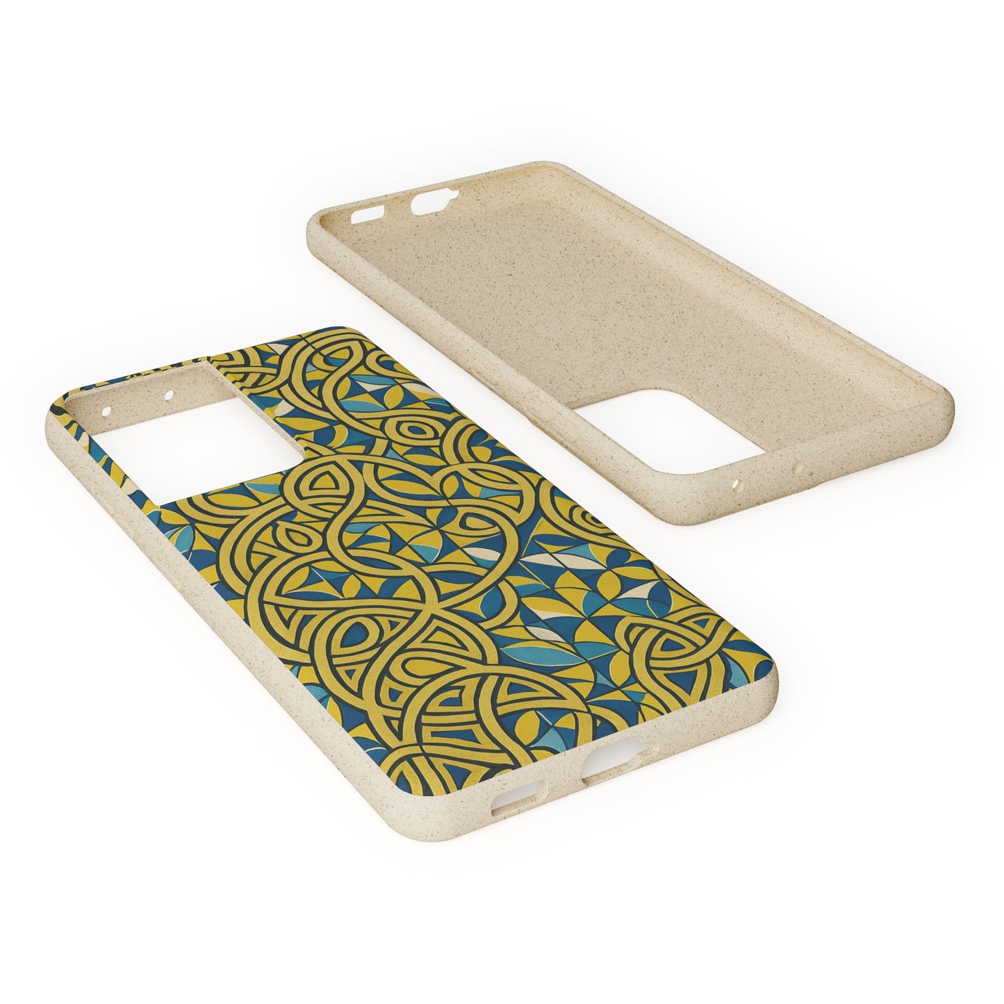 Yellow & Blue Abstract Doodle - Biodegradable Case
