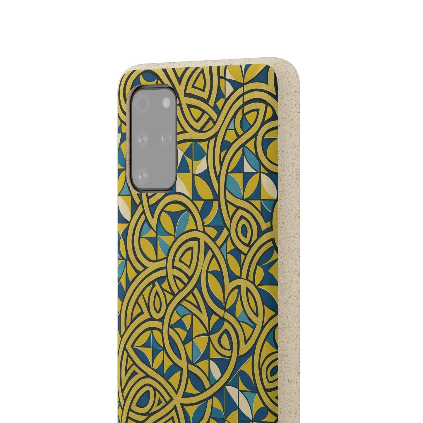 Yellow & Blue Abstract Doodle - Biodegradable Case
