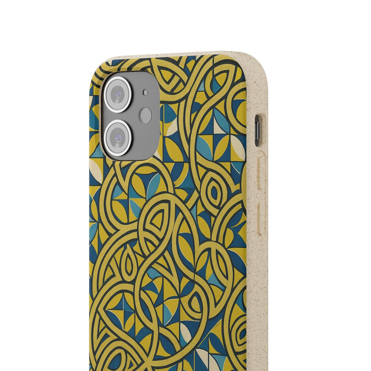 Yellow & Blue Abstract Doodle - Biodegradable Case