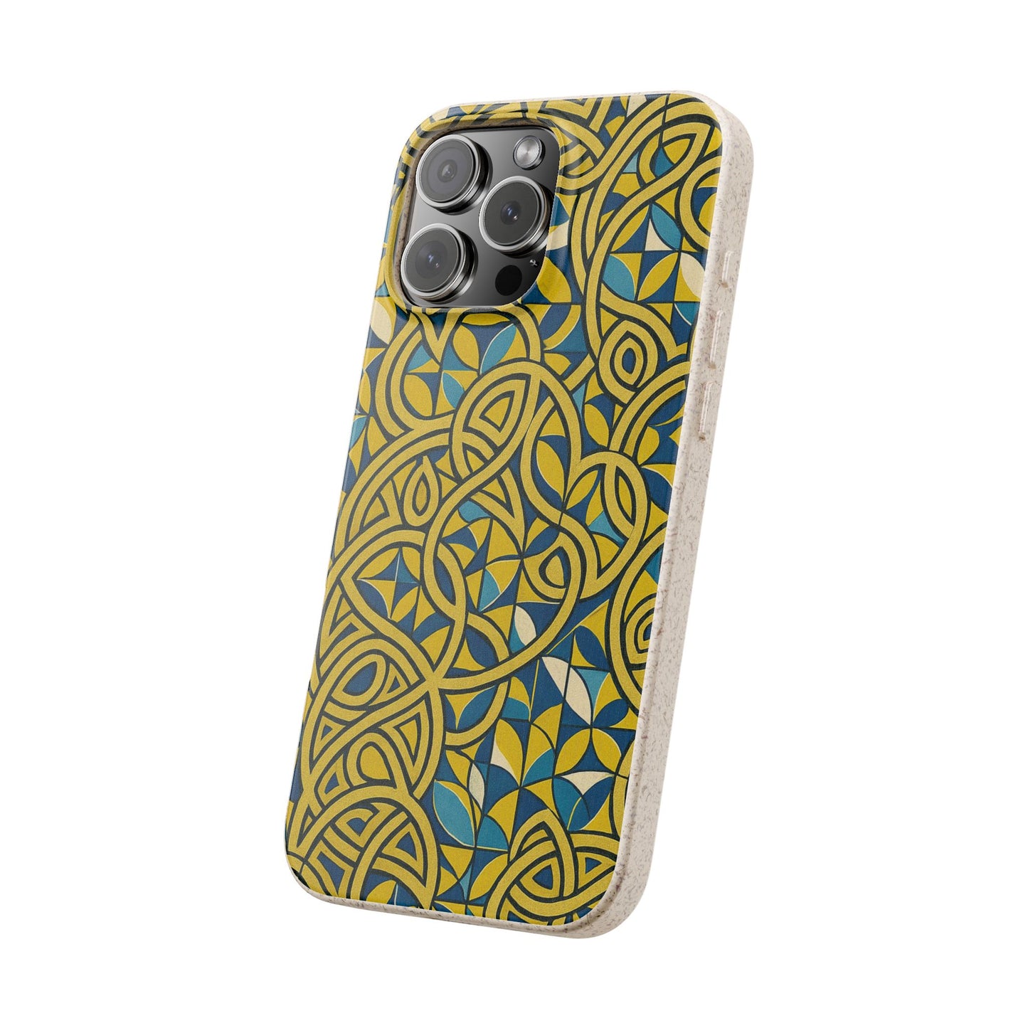 Yellow & Blue Abstract Doodle - Biodegradable Case