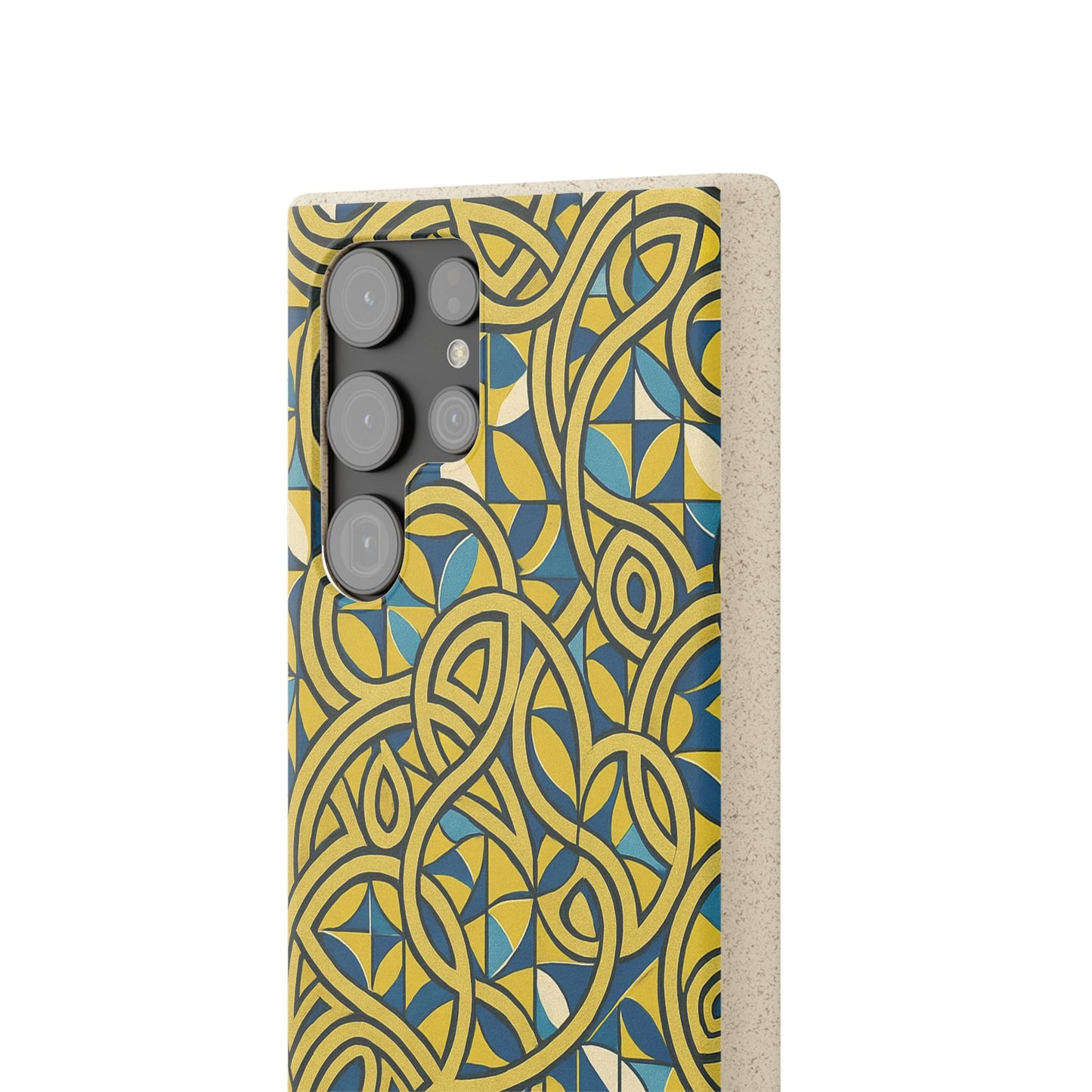 Yellow & Blue Abstract Doodle - Biodegradable Case
