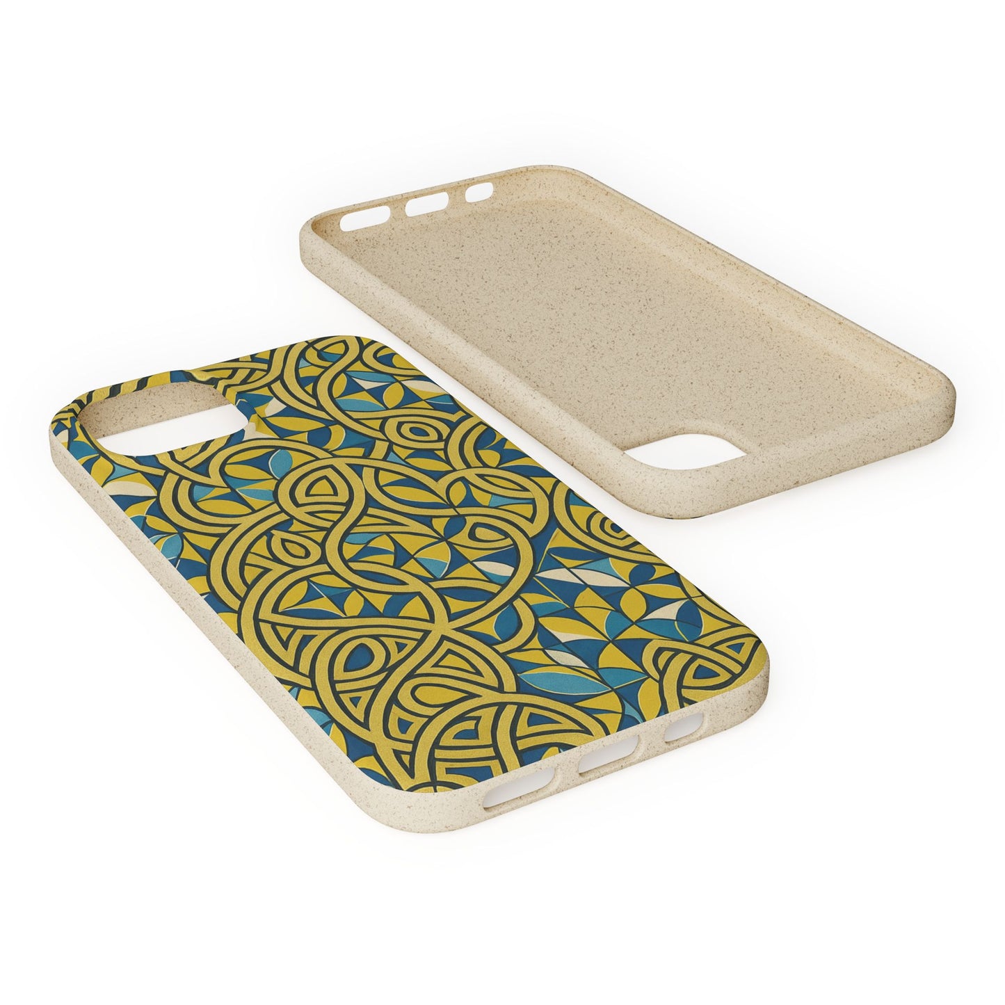 Yellow & Blue Abstract Doodle - Biodegradable Case