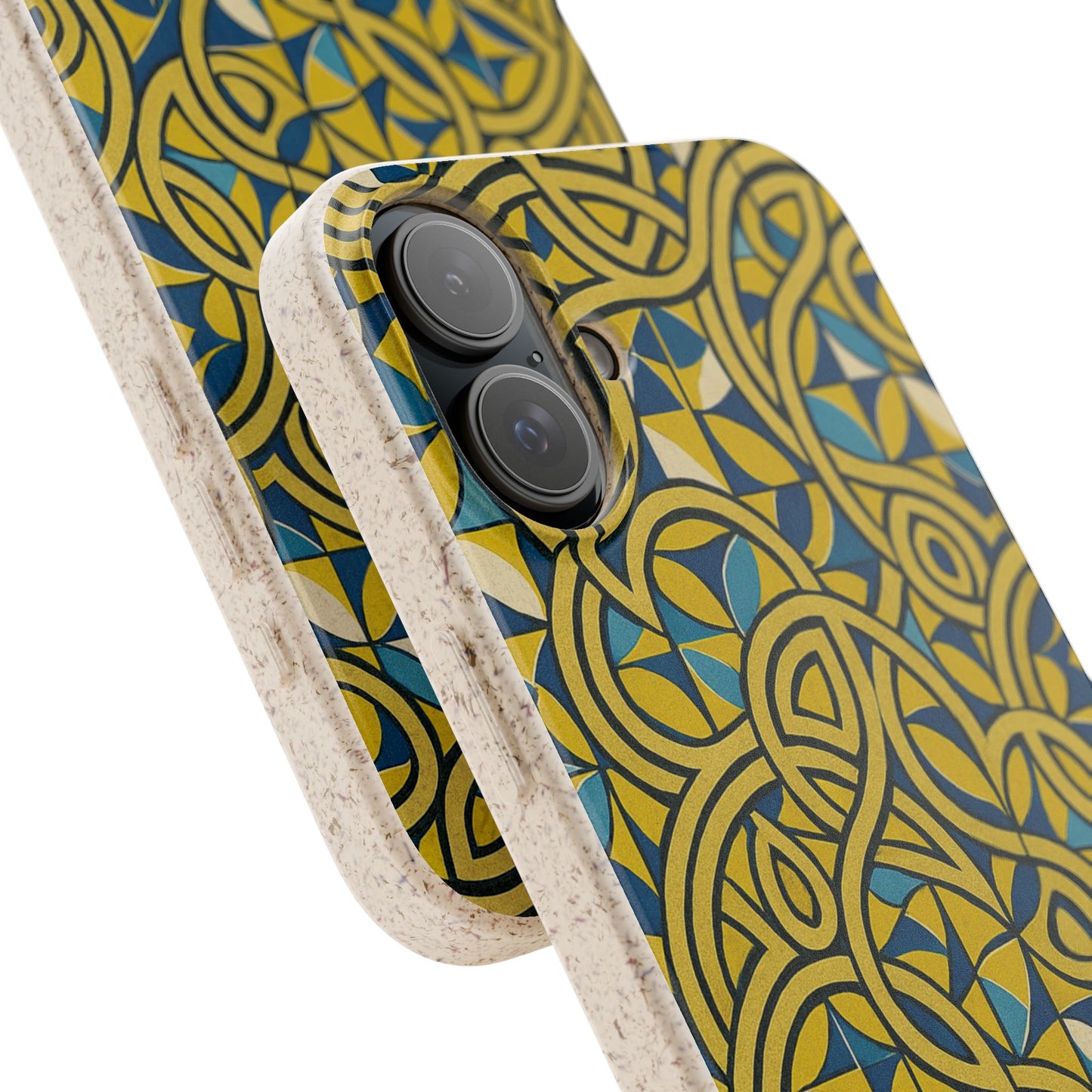 Yellow & Blue Abstract Doodle - Biodegradable Case
