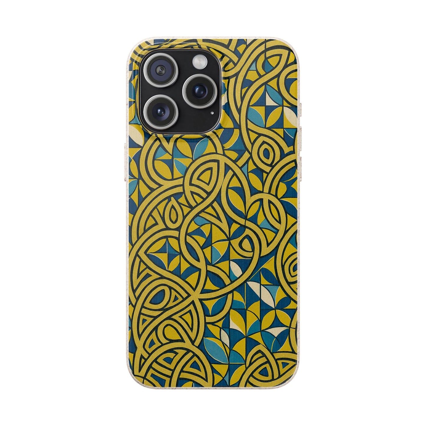 Yellow & Blue Abstract Doodle - Biodegradable Case