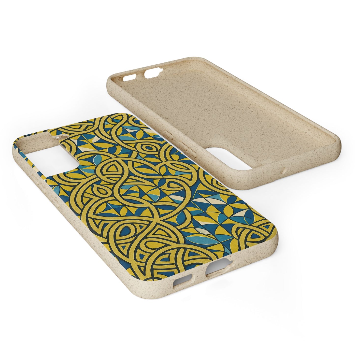 Yellow & Blue Abstract Doodle - Biodegradable Case