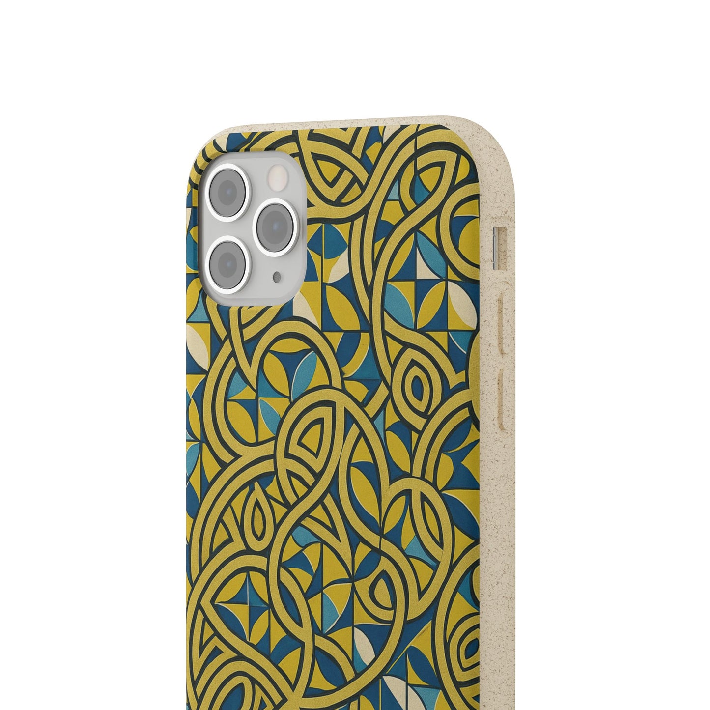 Yellow & Blue Abstract Doodle - Biodegradable Case