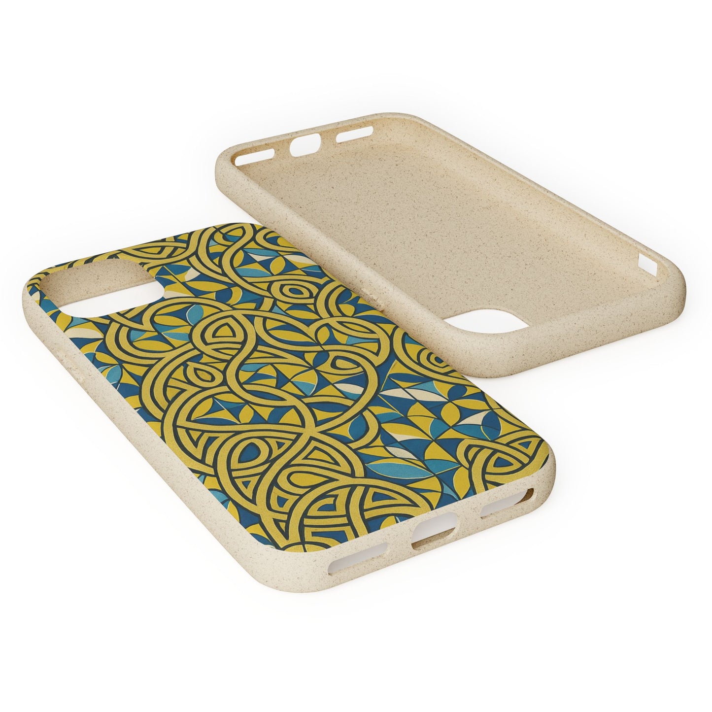 Yellow & Blue Abstract Doodle - Biodegradable Case