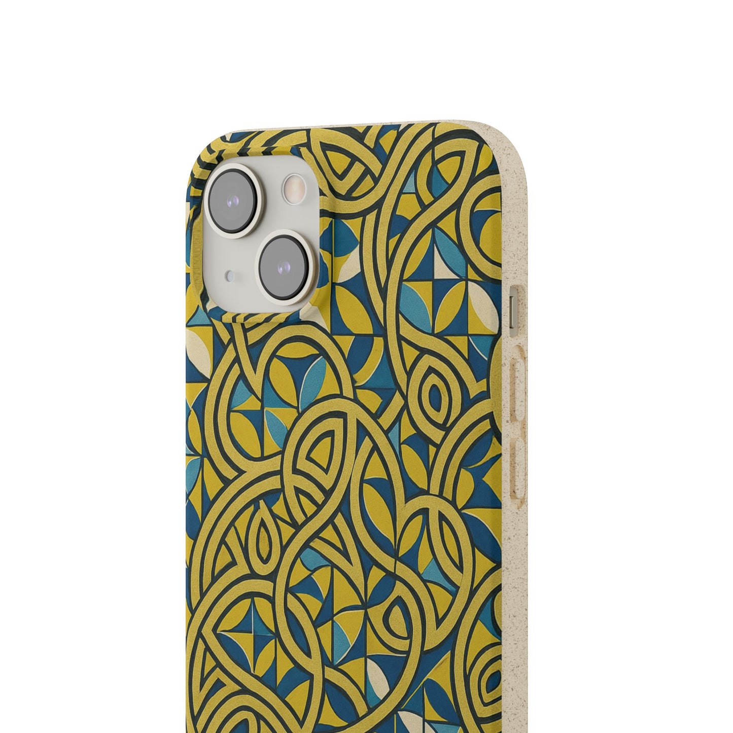 Yellow & Blue Abstract Doodle - Biodegradable Case