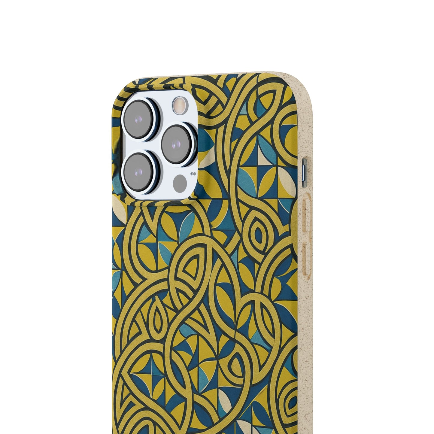 Yellow & Blue Abstract Doodle - Biodegradable Case