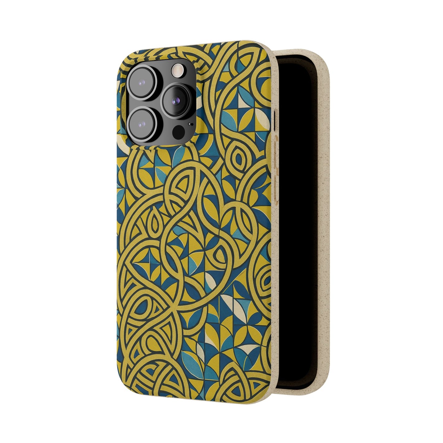 Yellow & Blue Abstract Doodle - Biodegradable Case