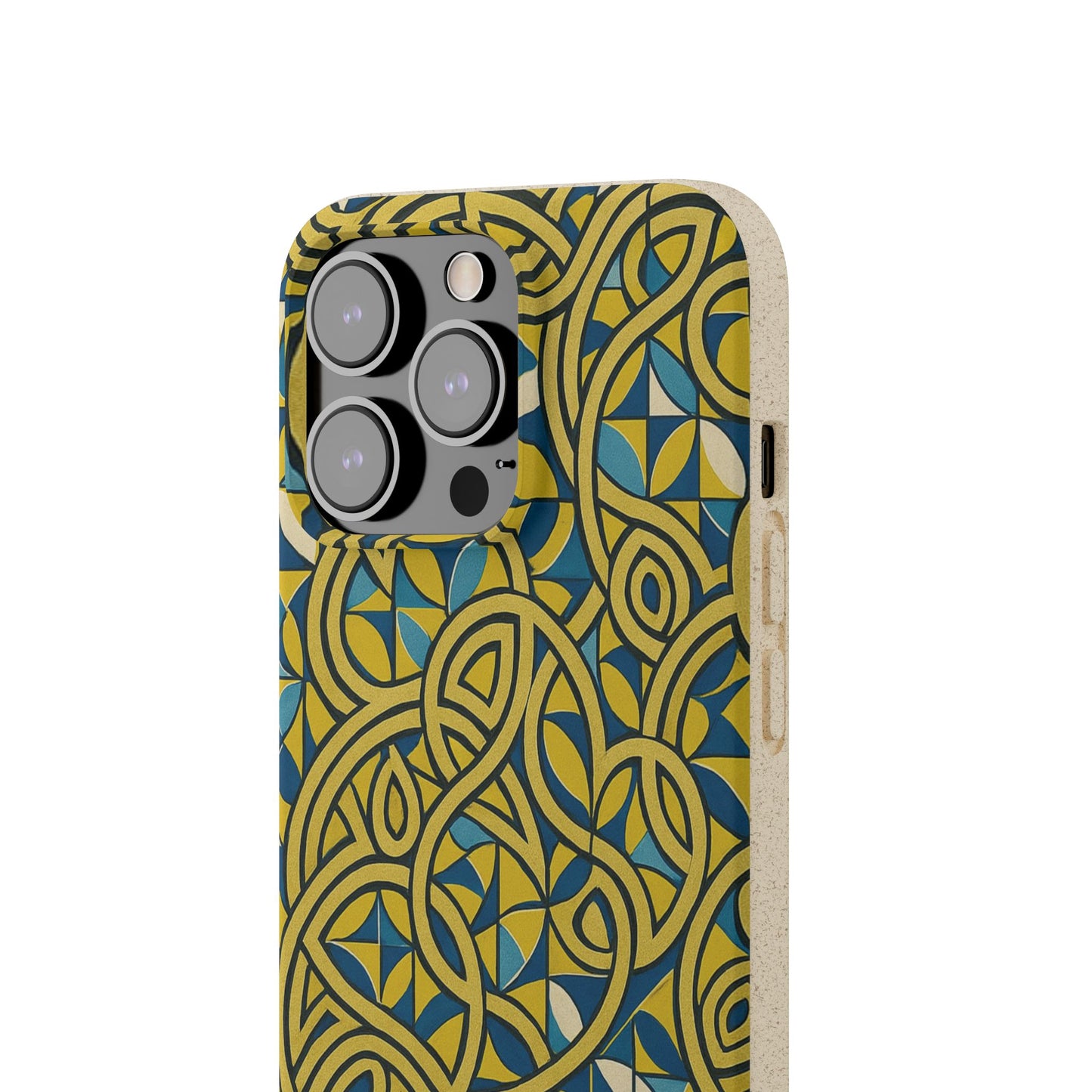 Yellow & Blue Abstract Doodle - Biodegradable Case