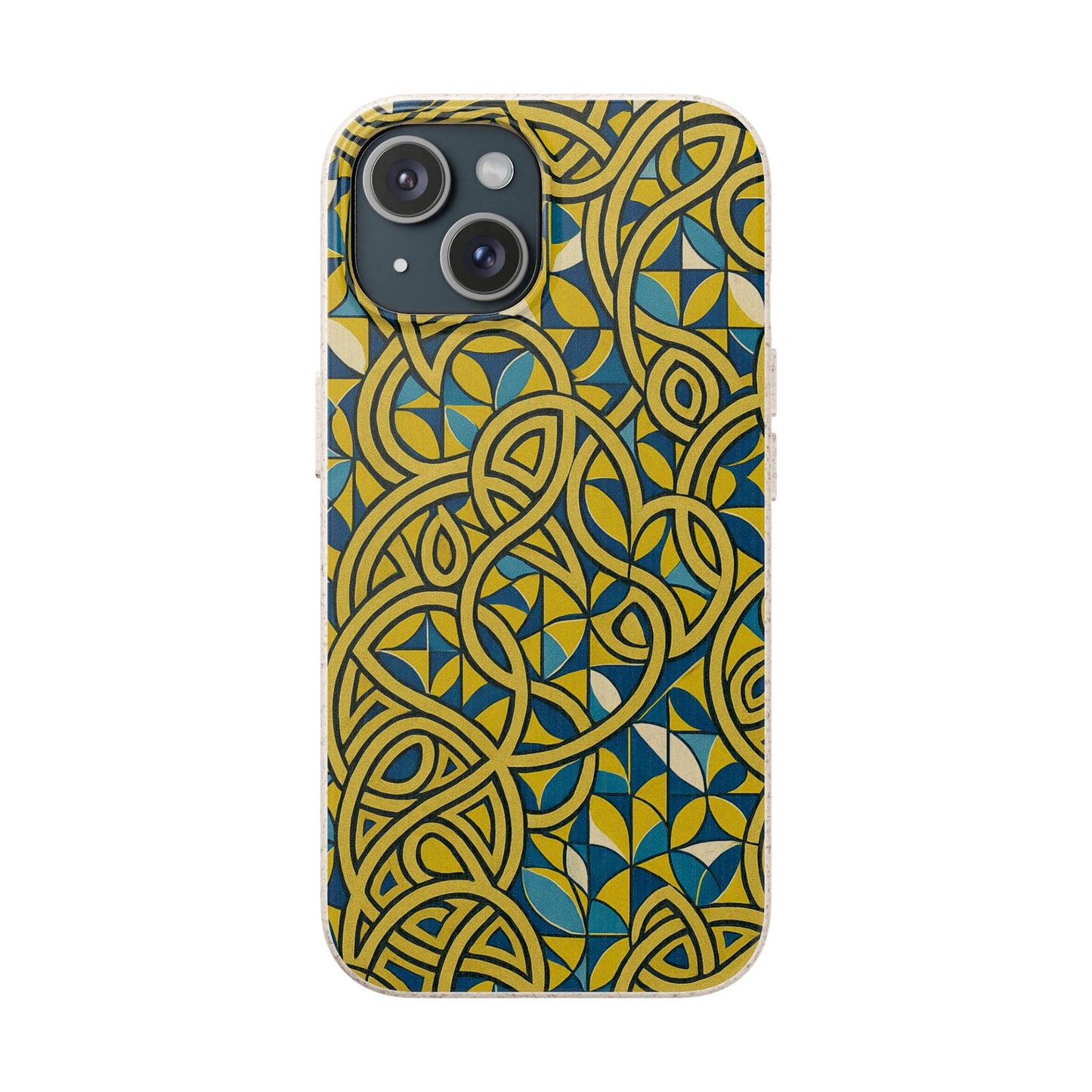Yellow & Blue Abstract Doodle - Biodegradable Case